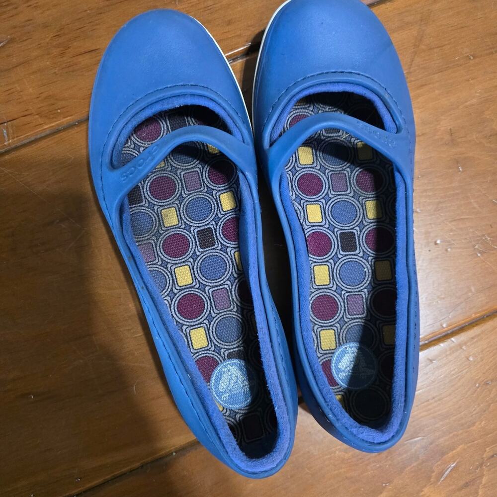 Crocs Women’s Crocband Winter Flats Mary Jane Slip On Shoes 11092 Blue Sz 7